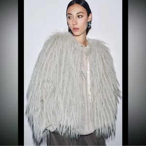 Zara NWT ZW Collection Faux Fur Coat